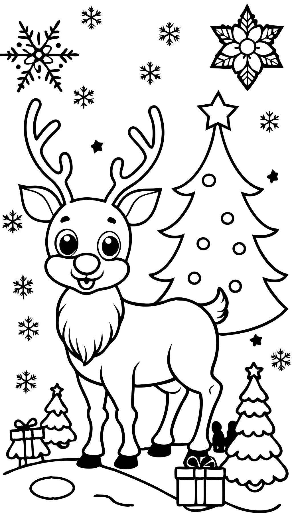 coloring page of rudolph